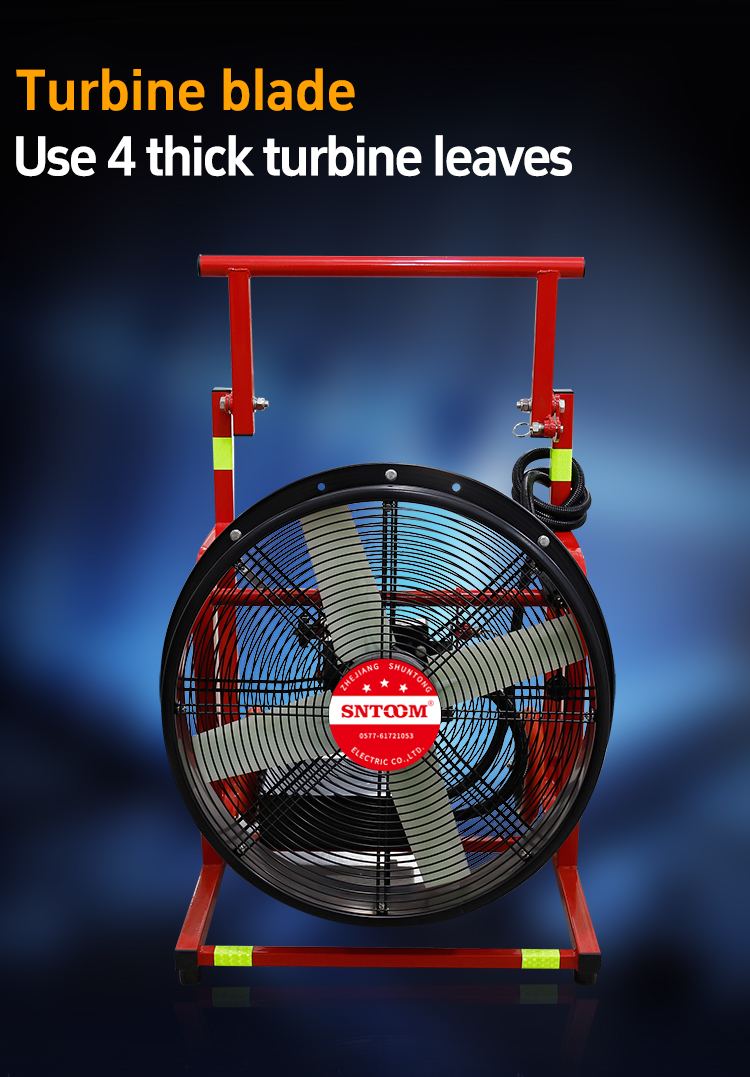 Der Rauchextraktor verwendet eine Batterieantriebsumgebung von Turbine Blade 