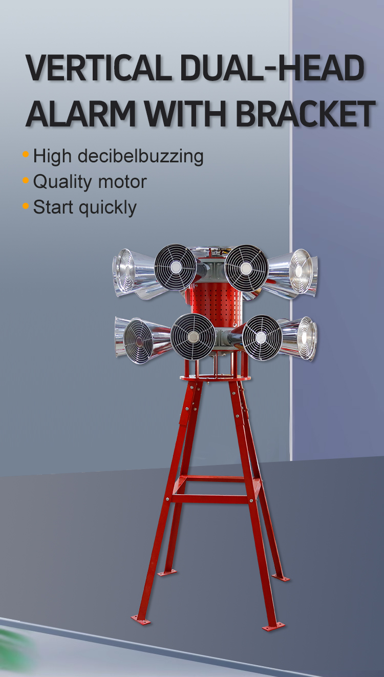 Bild der Merkmale eines vertikalen Dual-Headband-Alarms mit 
