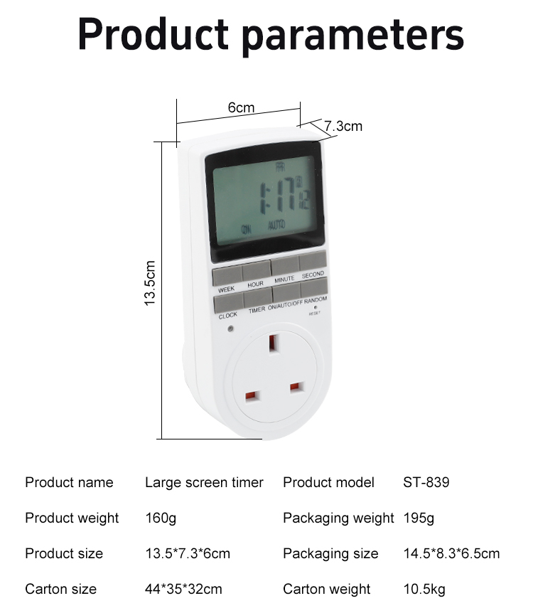 ST-839 gro&szlig;er Bildschirm Timer